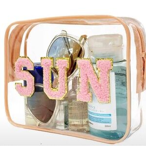New SUN ☀️ Transparent Travel 🏖️ Bag with Pink Accents